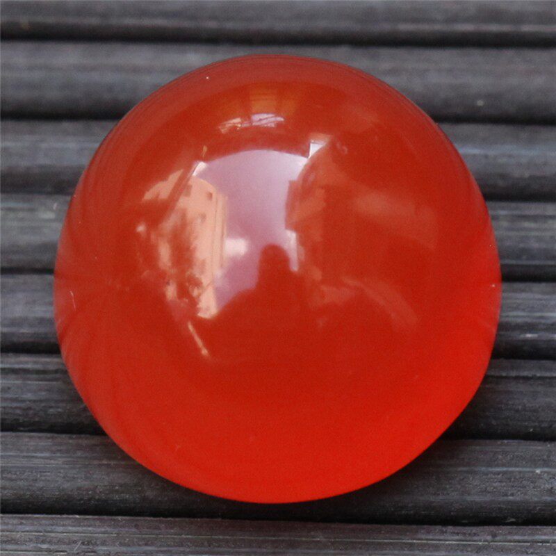保山南红玛瑙 宝石级天然无裂原矿冰红圆形蛋面 戒面未镶嵌 3.4克