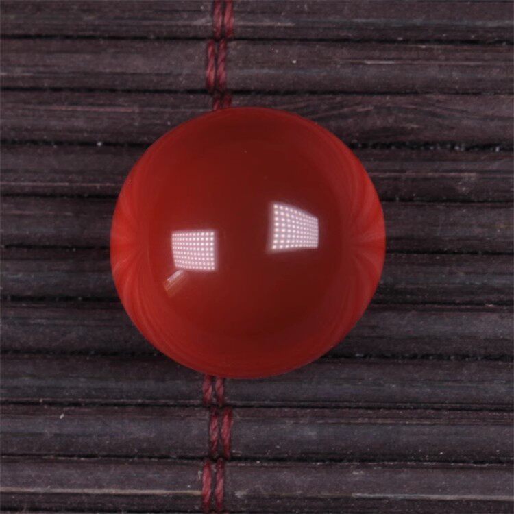 保山南红玛瑙 天然无裂原矿冰红裸石圆形蛋面戒指戒面未镶嵌3.3克