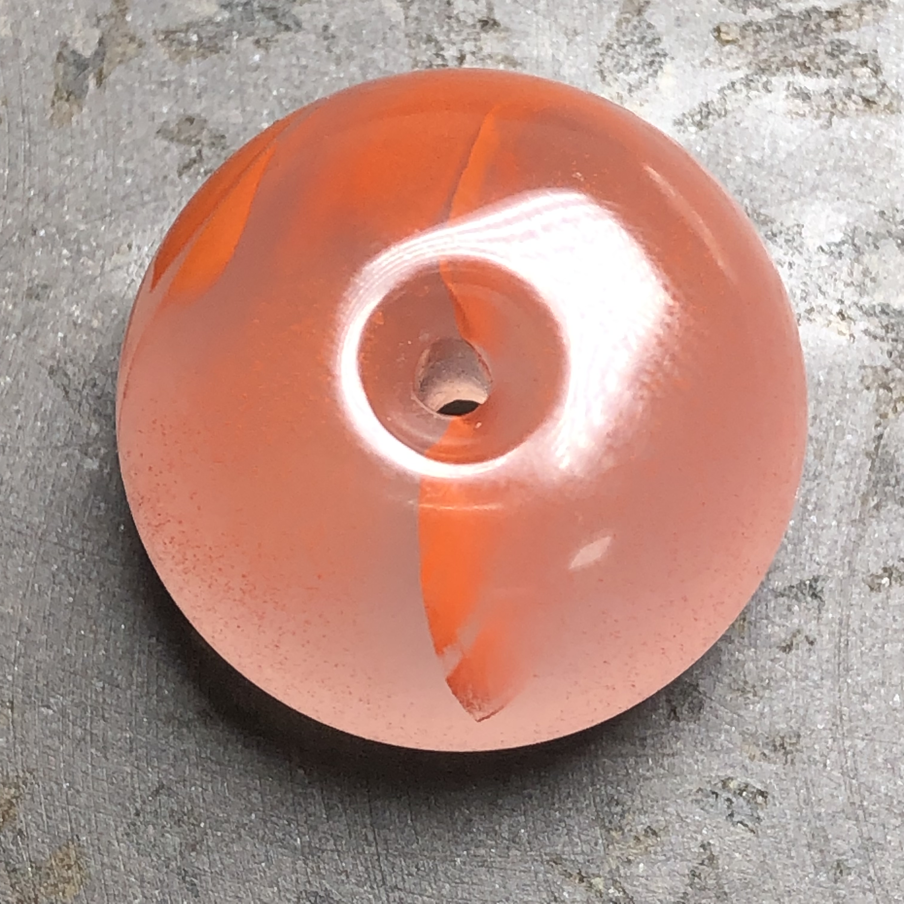 保山南红玛瑙 杨柳料天然原矿无裂冰飘俏色平安扣吊坠小挂件6.4克