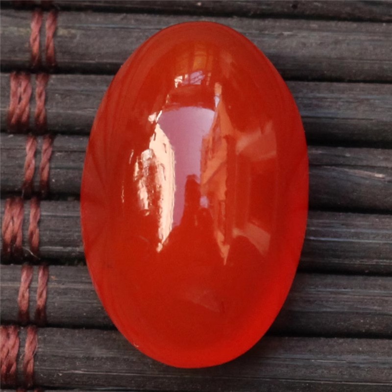 保山南红玛瑙 无裂天然原矿冰红裸石蛋面女款戒指戒面未镶嵌1.8克