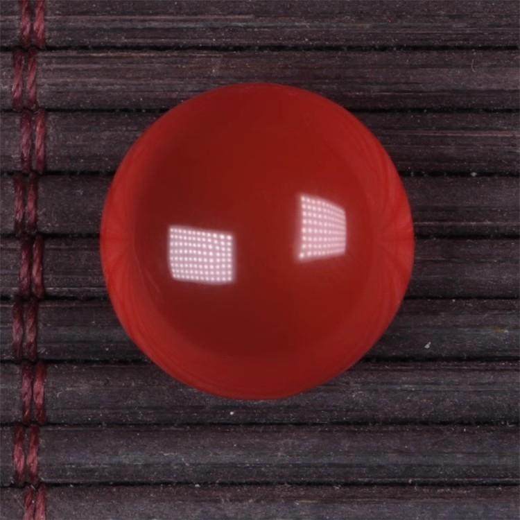 天然保山南红 无裂干净原矿圆形冰红蛋面 戒面女吊坠未镶嵌 3.0克