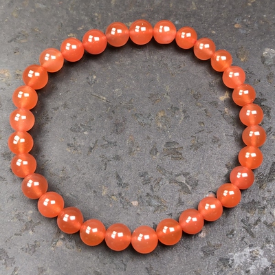 云南保山南红玛瑙 天然原矿无裂冰红色单圈手串 女士女款手链 6mm