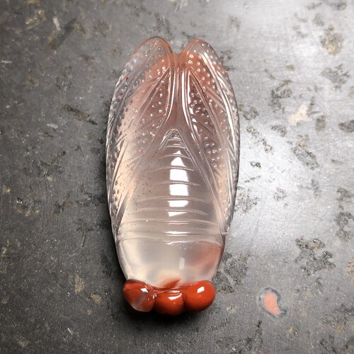 四川凉山南红玛瑙 无裂原矿冰飘俏色巧雕一鸣惊人吊坠挂件 9.82克