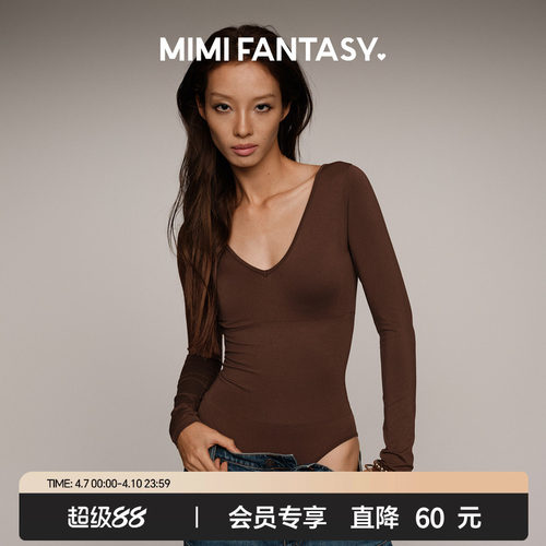 深V轻塑连体衣女显瘦百搭