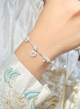 足银999龙心四花多宝手链女新中式百搭足银手饰礼物