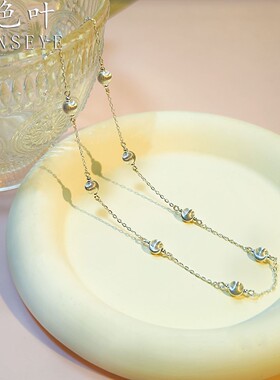 足银 999满天星猫眼项链女爆闪新款爆款轻奢小众高级感锁骨链颈链