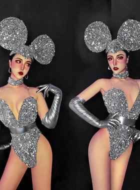 舞依芭酒吧ds演出服新款性感gogo领舞服亮片女气氛巡场连体舞台装