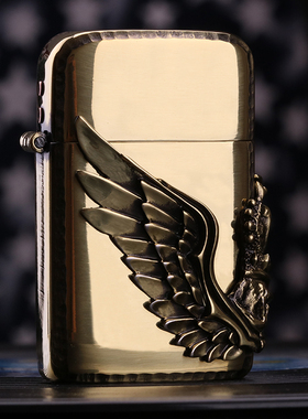 正品RONSON朗森朗声煤油黄铜打火机 天使之翼十字架蟒蛇皮绝版品
