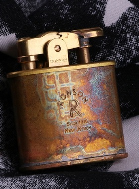 日本进口正品RONSON朗森煤油火石打火机复古老式做旧锈蚀创意个性