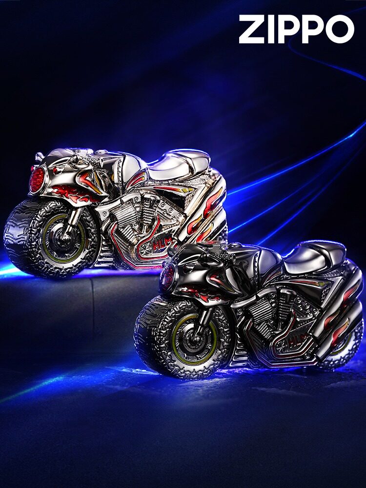 zippo摩托车打火机官方原装正版夜光窄机重甲礼盒装煤油男士礼物