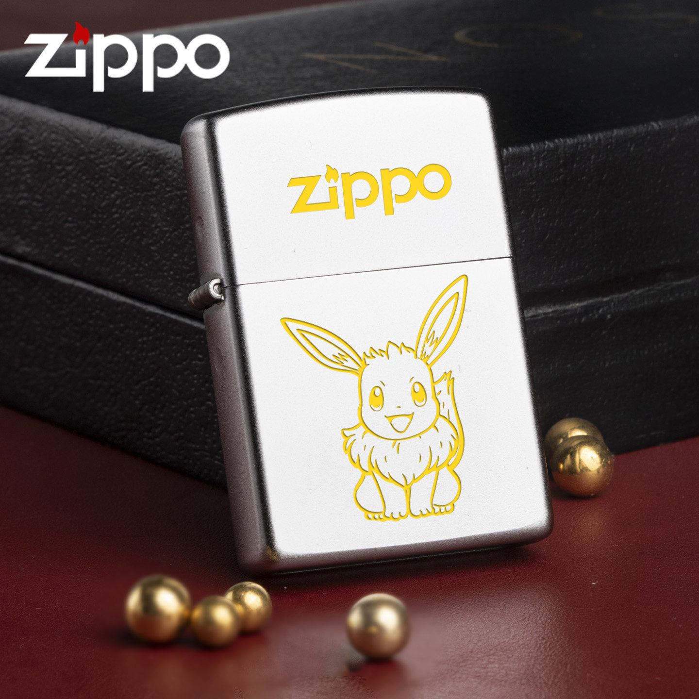 Zippo原装宝可梦卡通皮卡丘镀铬精雕zippo打火机可爱防风送礼收藏