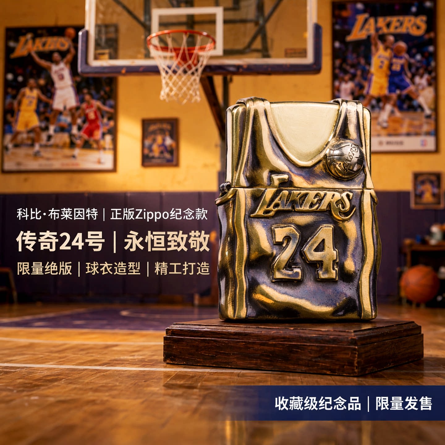 科比打火机zippo正版原装正品芝宝男士纪念款限量版绝版24号