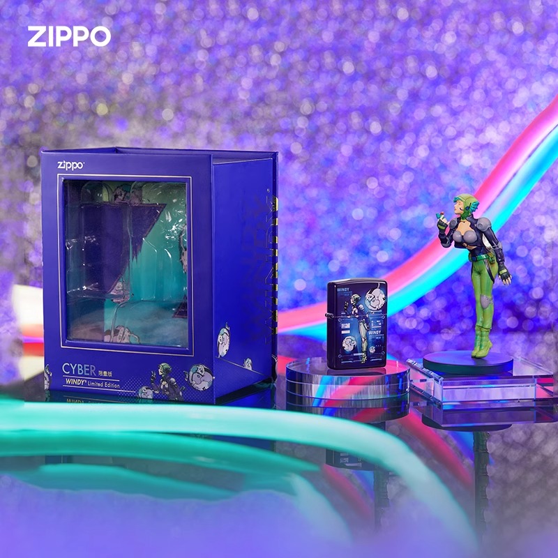 zippo煤油防风打火机芝宝Windy风中女郎悠长假期赛博游侠限量珍藏