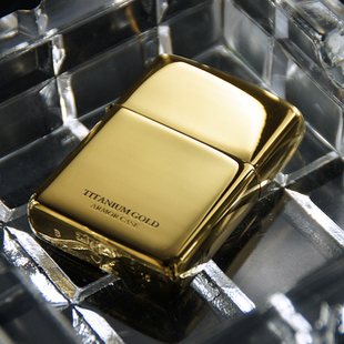 日本正版原版打火机ZIPPO钛金盔甲防风煤油金砖男士礼品定制收藏