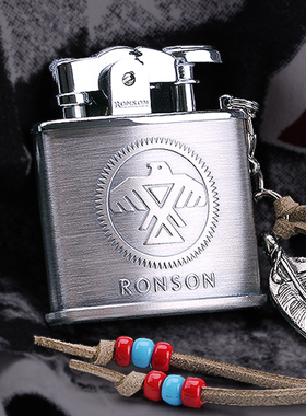 日本进口RONSON朗森煤油打火机朗声印第安雷鸟羽毛创意挂绳限量款