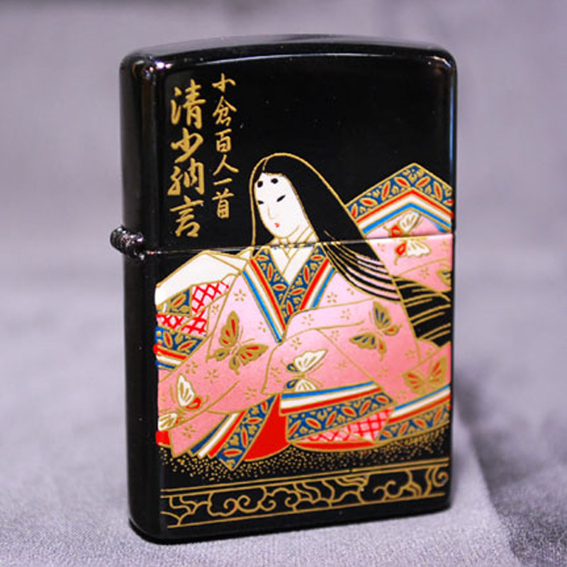 日本正版日版zippo打火机 和风彩绘古典美女和服舞妓限量收藏