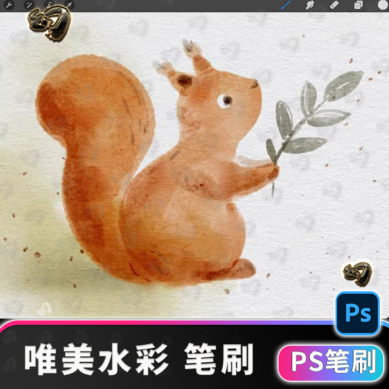 唯美写实水彩PS笔刷素材Photoshop笔刷PS高端笔刷设计素材