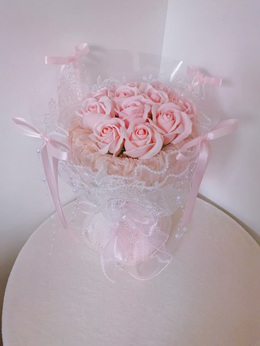 芭蕾风玫瑰花束成品皂花拍照氛围感仿真手捧花妇女节装饰礼物朋友