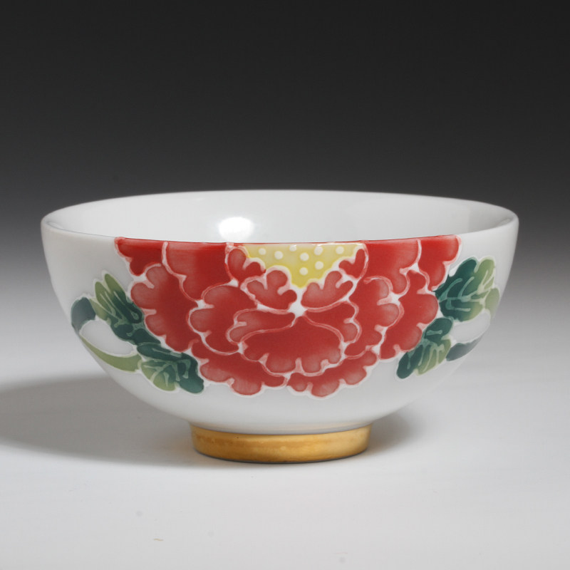 【年货节直播限时福利】张美云牡丹釉下彩主人杯法华彩手绘鎏金杯