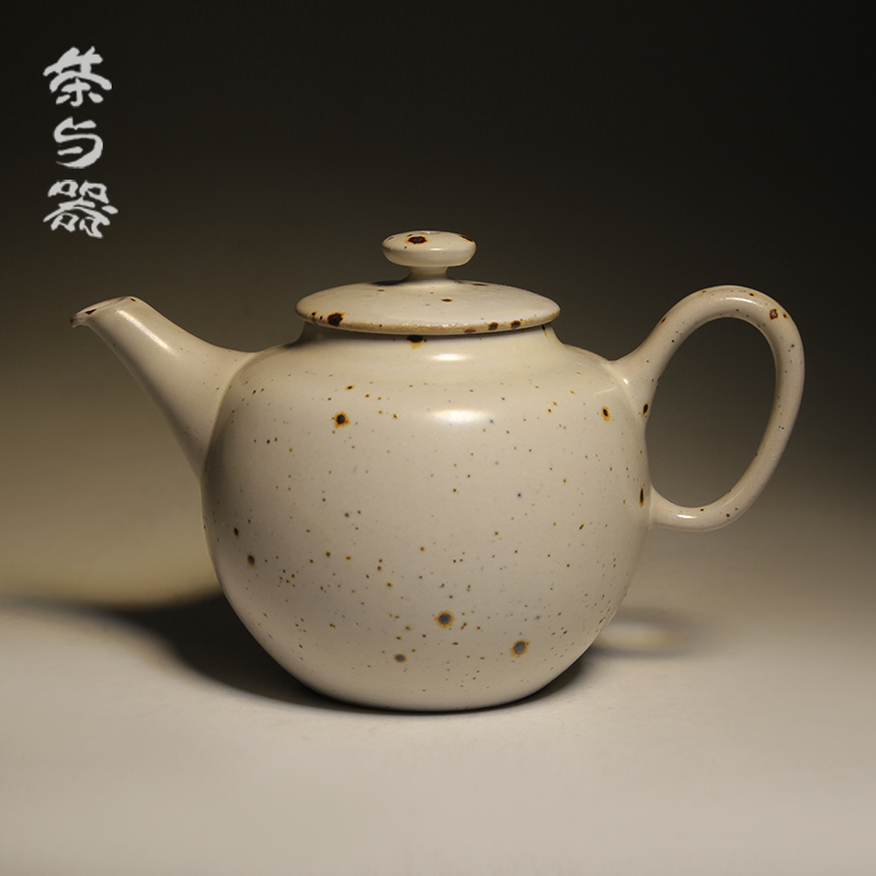 台湾陶作坊白釉茶壶日式泡茶壶