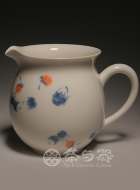 中国台湾省三希堂牙白公道杯覆盆子R80 茶海茶盅家用陶瓷功夫茶具