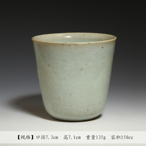 台湾手工茶杯章格铭粉引釉主人杯