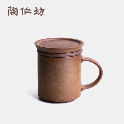 中国台湾陶作坊旗下不二堂老岩泥同心杯岩矿茶杯带滤马克杯分享杯
