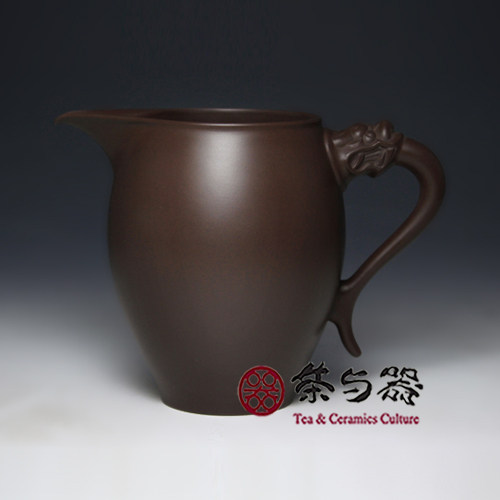 台湾紫砂公道杯三希把手茶盅