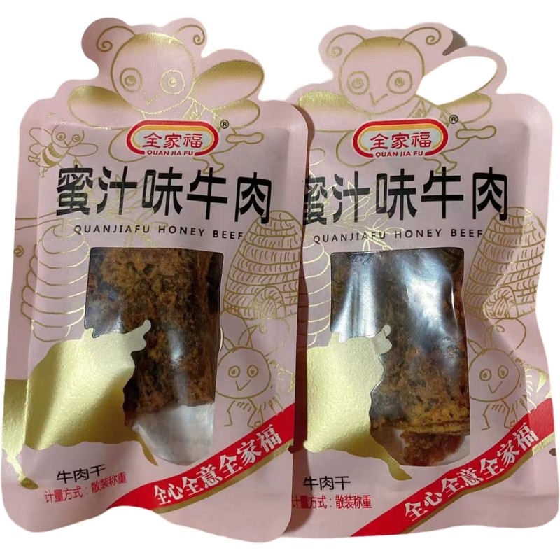 全家福蜜汁果汁手撕牛肉干牛肉片独立小包装散装称重250g