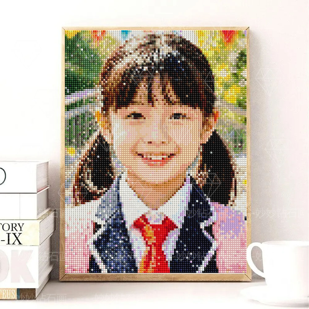 幼儿园小学生毕业照片定制钻石画儿童男孩女孩手工DIY点钻十字绣