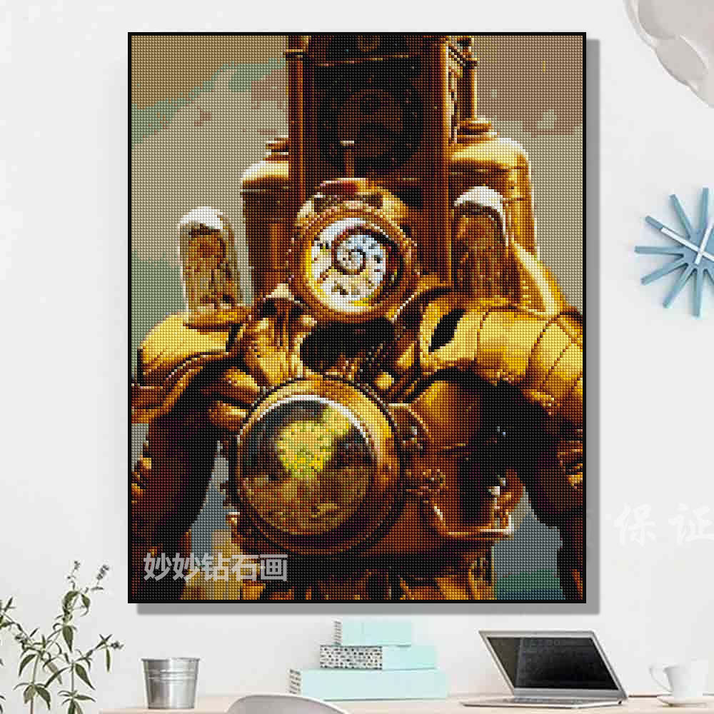 2026新款泰坦时钟表人钻石画儿童小学生DIY手工男孩贴砖石十字绣