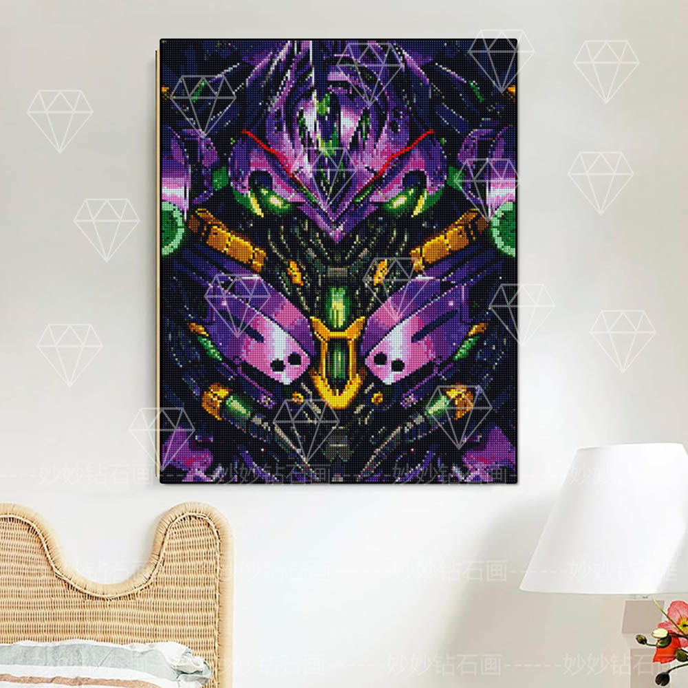 EVA初号机方钻石画满钻新世纪福音战士动漫儿童男孩DIY手工贴钻画