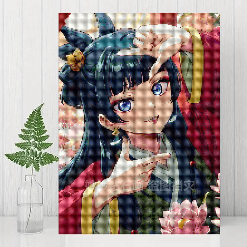 方钻猫猫药屋少女的呢喃钻石画女孩手工diy贴点钻十字绣动漫人物