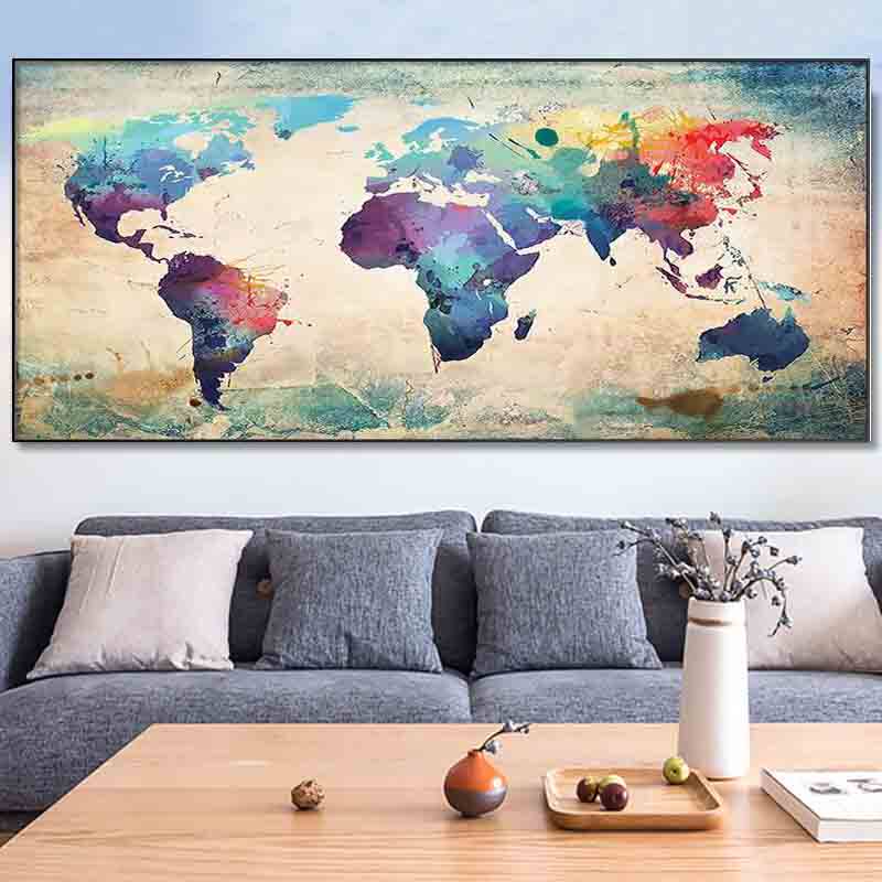 2026新款世界地图钻石画年轻人diy成人手工客厅装饰画砖石十字绣