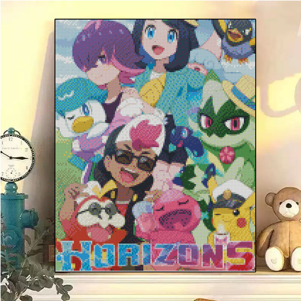 宝可梦地平线钻石画儿童2026新款成人手工diy砖石十字绣男孩砖石,居家布艺,钻石绣,淘宝优惠券,粉丝福利购,淘宝优惠卷