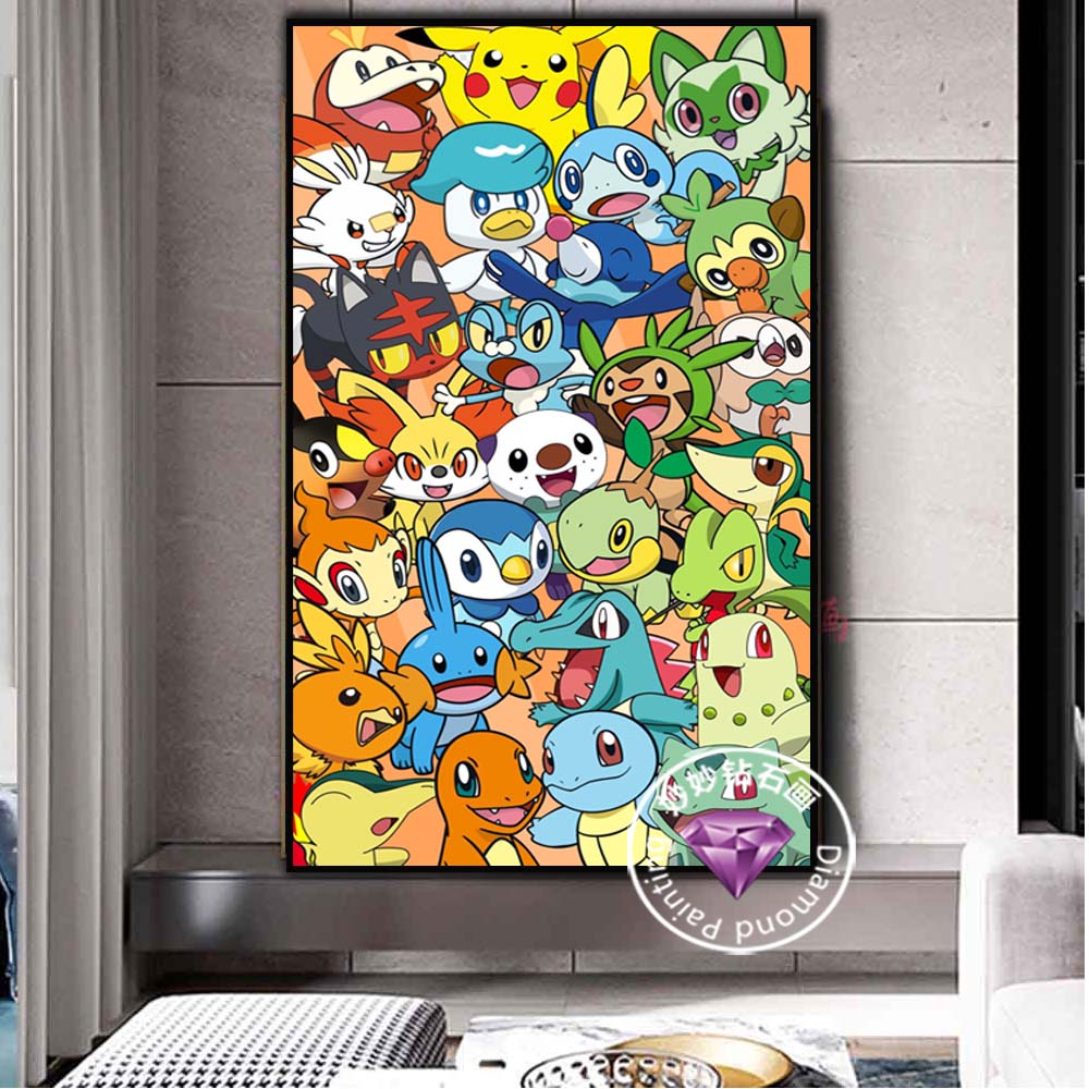 神奇宝贝宝可梦大集结钻石画儿童女生男孩5DIY手工点钻砖石十字绣