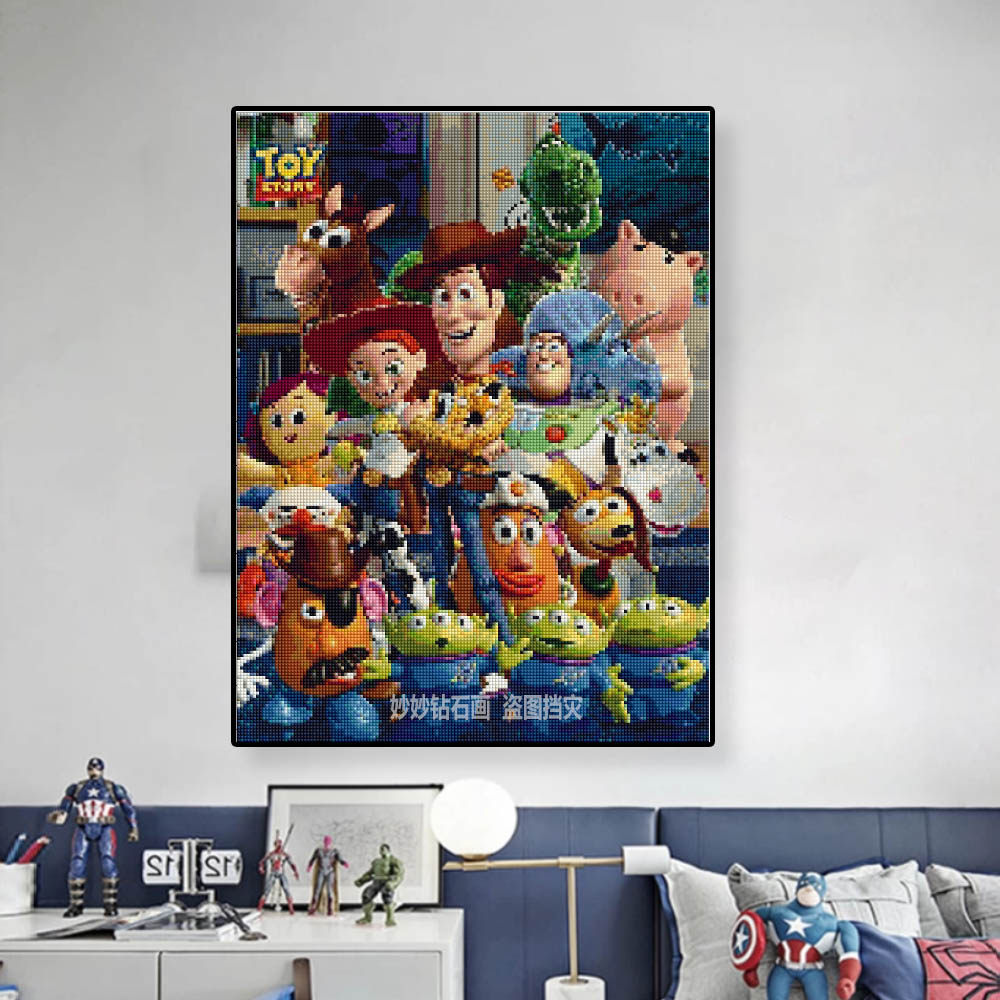 玩具总动员钻石画高难度女孩男孩diy手工马赛克贴砖石点钻十字绣