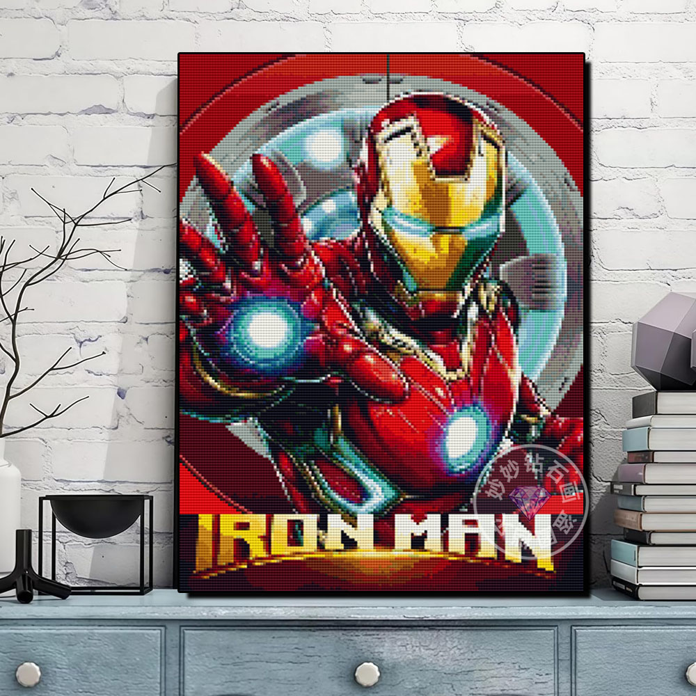 动漫英雄钢铁侠钻石画男孩diy手工儿童点钻砖石镶钻十字绣MARVEL