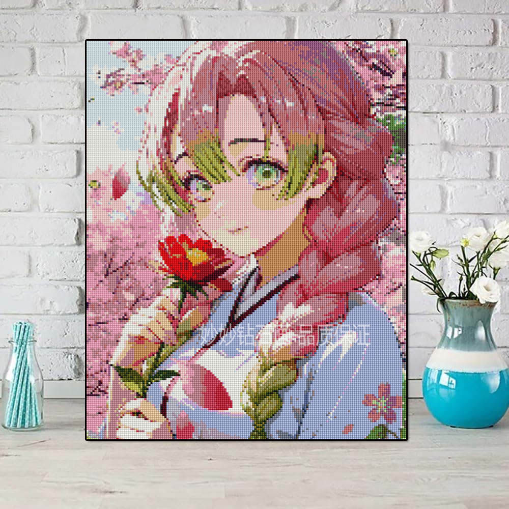 鬼灭之刃钻石画甘露寺蜜璃恋柱女孩DIY手工点钻十字绣Demonslayer