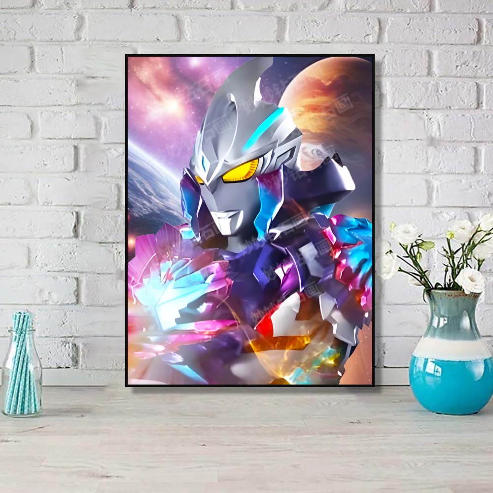 2026新款亚刻奥特曼钻石画儿童房男孩DIY手工贴砖石秀点钻十字绣