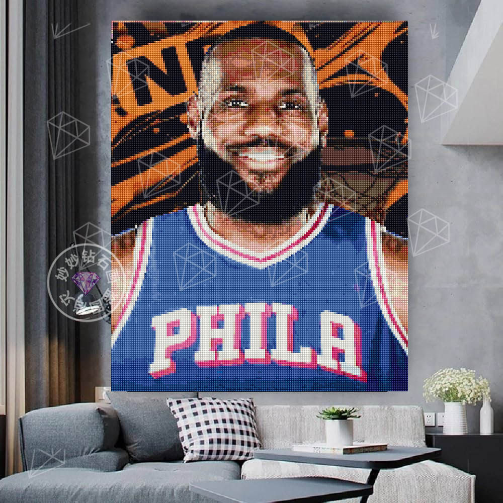 方钻76人詹姆斯钻石画儿童NBA男孩手工DIY男生小学生点钻画十字绣
