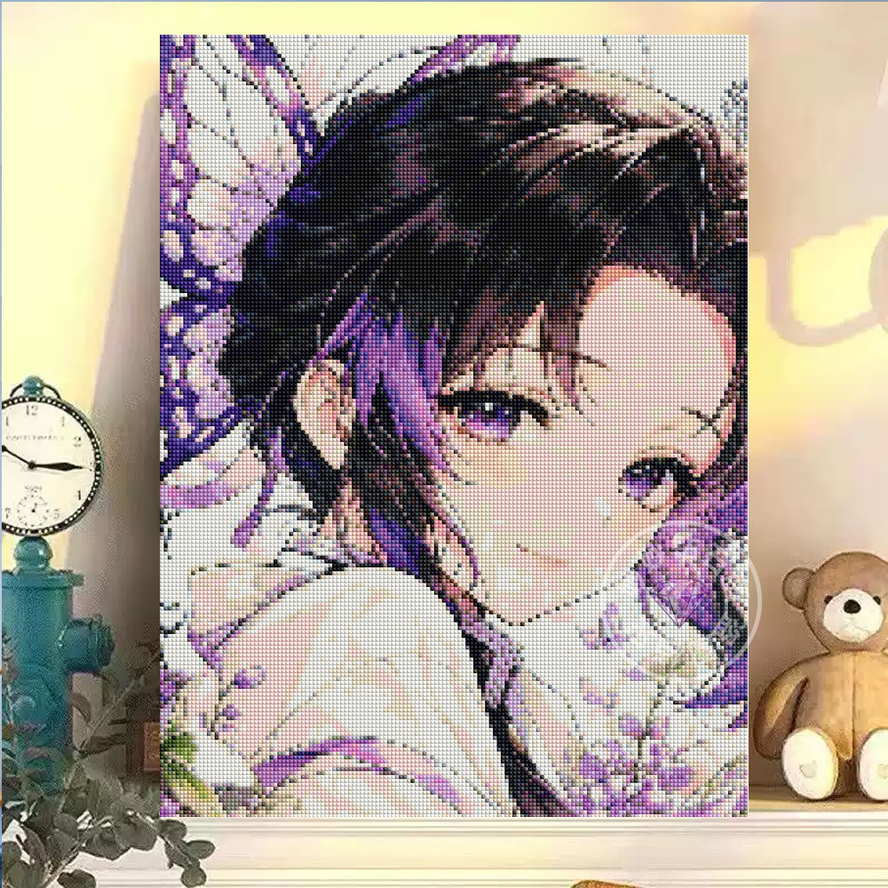 方钻蝴蝶忍钻石画高颜值鬼灭之刃男生小女孩动漫人物粘贴钻十字绣