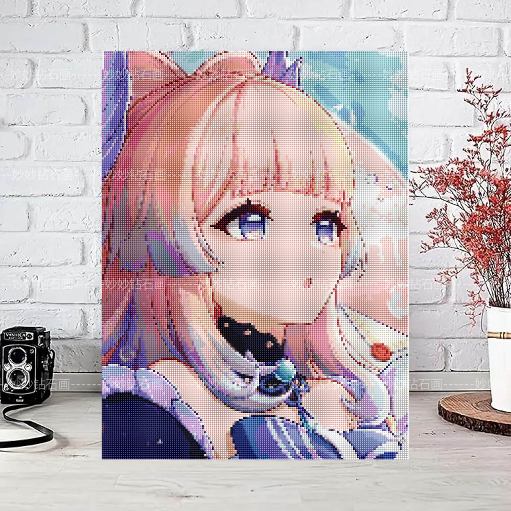 大型方钻原神珊瑚宫心海钻石画高难度女孩diy手工点钻画动漫人物