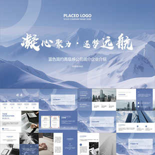 【动态PPT】精致简约高级感蓝色公司介绍企业简介商业项目PPT模板