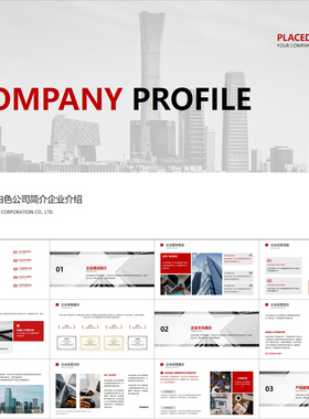 【动态PPT】简洁商务风全图型红白色公司企业简介项目介绍PPT模板