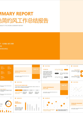 【动态PPT】橙色图形大气简约风工作总结报告述职竞聘汇报PPT模板