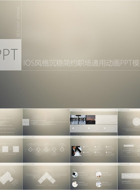 【动态PPT】IOS风格沉稳大气简约商务职场个人通用动画PPT模板