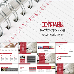 【动态PPT】周报月报季度报告工作总结计划汇报简约动画PPT模板