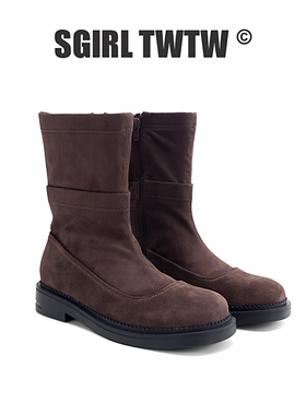 Z658-1 SGIRLT WTW 复古美拉德侧拉链马丁靴女新款百搭机车靴短靴
