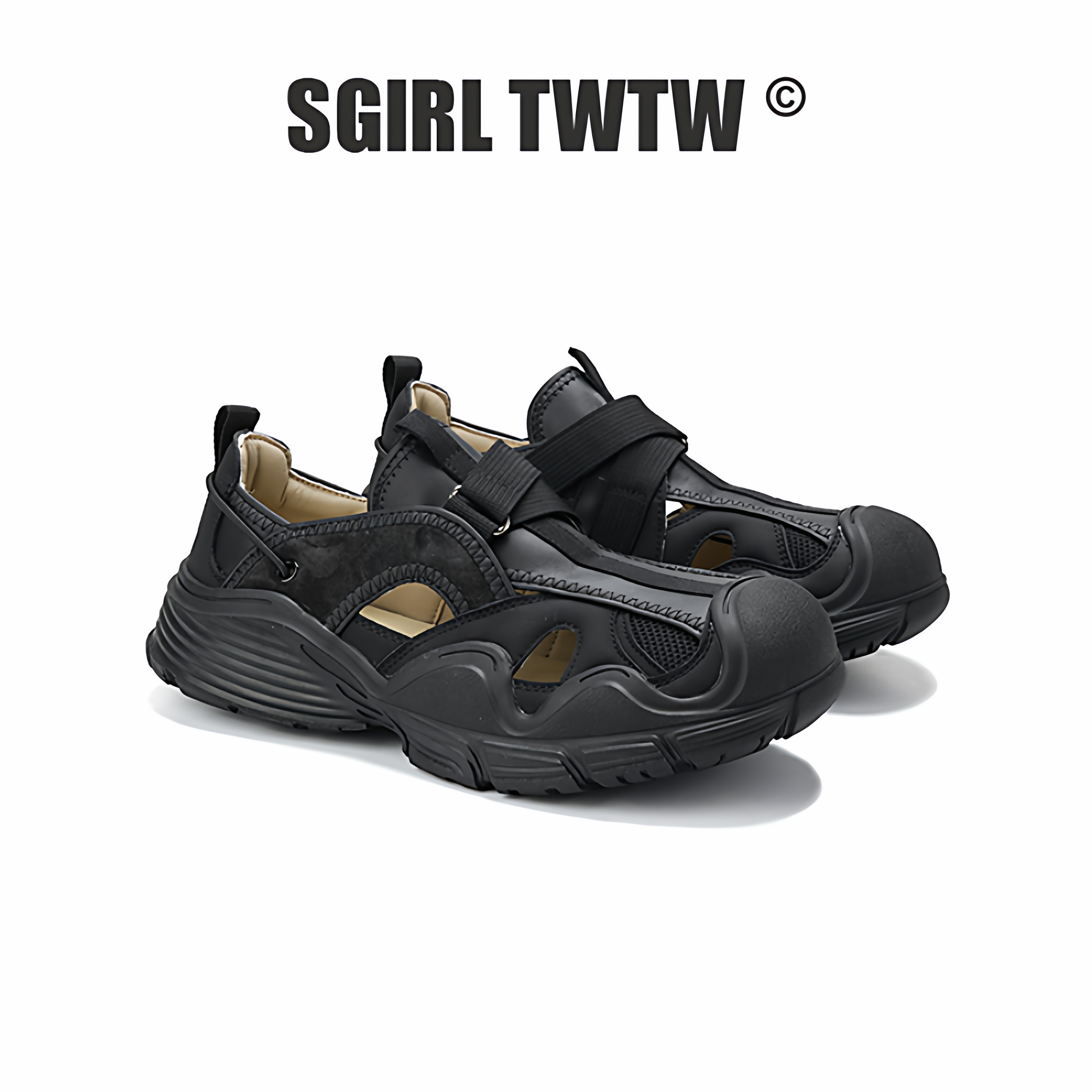 G510-8 SGIRL TWTW女鞋夏镂空透气凉鞋百搭休闲鞋一脚蹬鞋懒人鞋